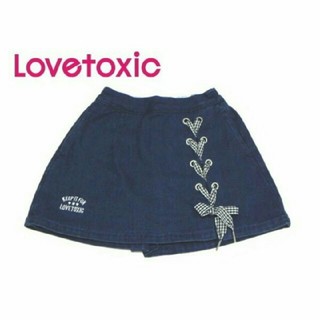 ラブトキシック(lovetoxic)の新品 タグ付き ラブトキシック デニム台形スカート スカパン Ｌ(スカート)