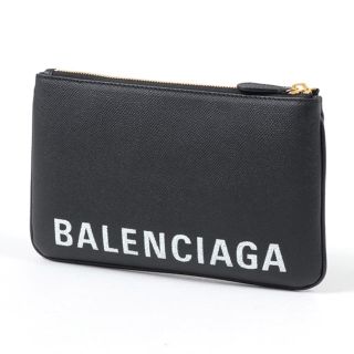 バレンシアガ(Balenciaga)のバレンシアガ  クラッチバッグ レザー ブラック ゴールドファスナー(クラッチバッグ)