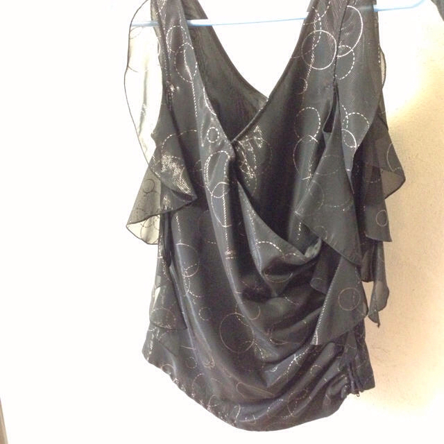 黒ラメカットソー レディースのトップス(カットソー(半袖/袖なし))の商品写真
