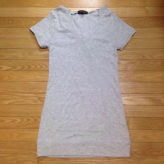 ミッシュマッシュ(MISCH MASCH)のフード付きTシャツ グレー サイズ38(カットソー(半袖/袖なし))