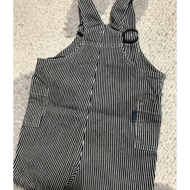 mikihouse(ミキハウス)の80 ストライプ オーバーオール キッズ/ベビー/マタニティのベビー服(~85cm)(カバーオール)の商品写真
