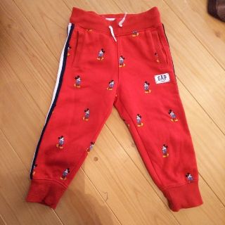 ギャップ(GAP)の完売品☆GAPディズニーミッキー裏起毛パンツ95☆長ズボン(パンツ/スパッツ)