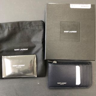 サンローラン(Saint Laurent)のサンローラン ネイビー 5 フラグメント ジップ カード ホルダー(コインケース/小銭入れ)