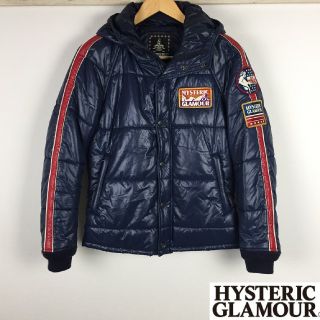 ヒステリックグラマー(HYSTERIC GLAMOUR)の美品 ヒステリックグラマー ジャケット 中綿入 ネイビー サイズS(ダウンジャケット)