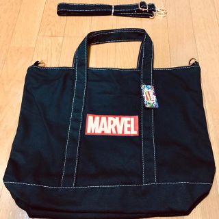 マーベル(MARVEL)のラスト1点♡2wayブラック マーベル キャンバス生地トート&ショルダーバッグ(トートバッグ)