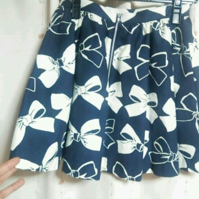 ミニスカート2014♡リボン柄フレアースカートS