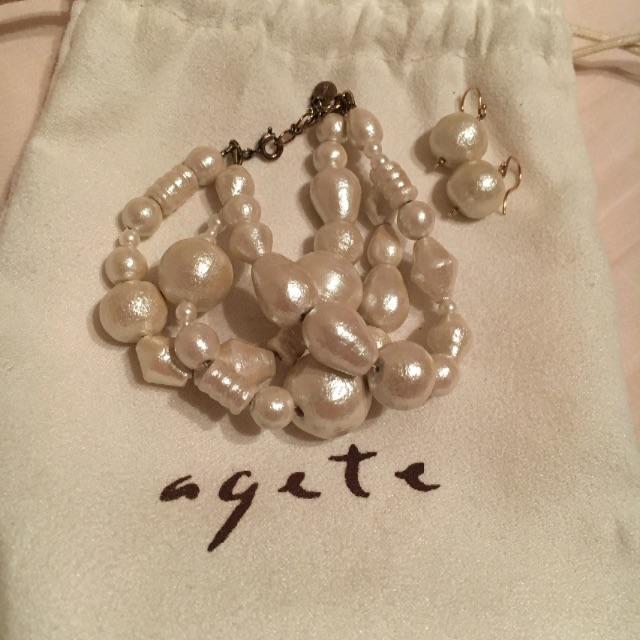 agete - 【Qさま専用】アガット コットンパール ブレス&ピアスの