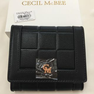 セシルマクビー(CECIL McBEE)の新品 セシルマクビー 折財布 三つ折り財布 ミニ財布 ブラック 黒(財布)