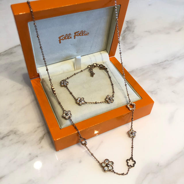 Folli Follie(フォリフォリ)のフォリフォリ ブレスレット ネックレス セット 美品 folli folli レディースのアクセサリー(ネックレス)の商品写真