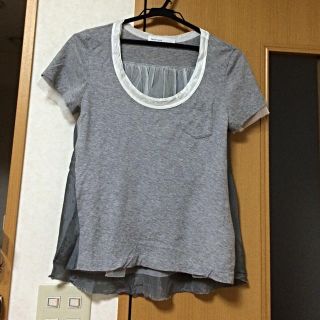 サカイ(sacai)のsacai  レース付 U首Tシャツ(Tシャツ(半袖/袖なし))