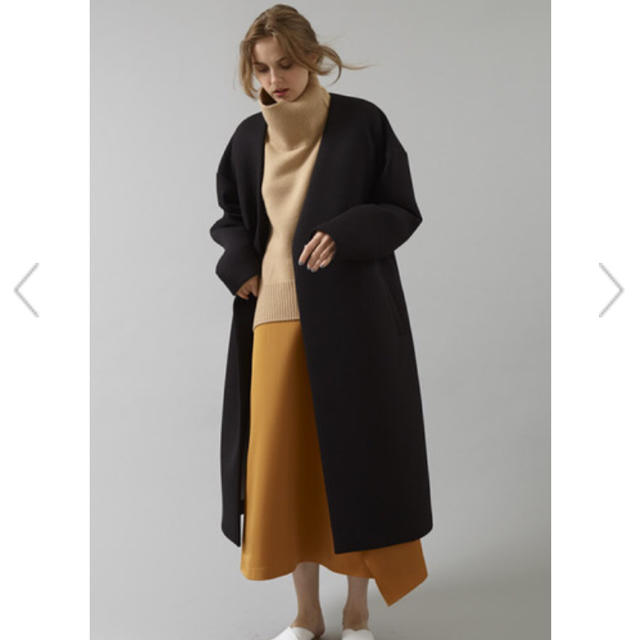 美品!ebure ボンディングノーカラーコート | banaaras.com