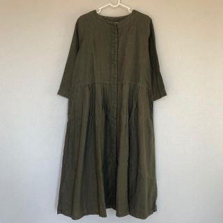 ネストローブ(nest Robe)のnest Robe ネストローブ リネンワンピース カーキ(ロングワンピース/マキシワンピース)