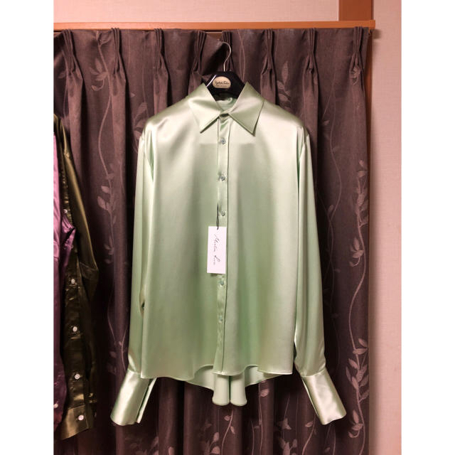 JOHN LAWRENCE SULLIVAN(ジョンローレンスサリバン)のmartine rose 17aw シルクシャツ ミントグリーン メンズのトップス(シャツ)の商品写真