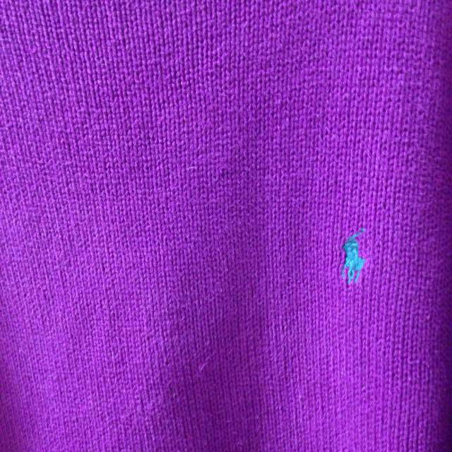 POLO RALPH LAUREN(ポロラルフローレン)の古着 ラルフ紫ニット レディースのトップス(ニット/セーター)の商品写真