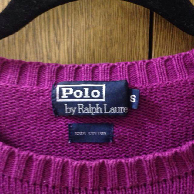 POLO RALPH LAUREN(ポロラルフローレン)の古着 ラルフ紫ニット レディースのトップス(ニット/セーター)の商品写真