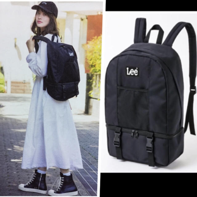 Lee(リー)のラスト一点！新品 Lee ムック本 リュック  リー ブラックロゴ 赤ロゴ完売 レディースのバッグ(リュック/バックパック)の商品写真