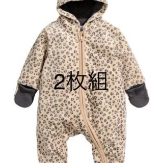 エイチアンドエム(H&M)のピカまむさま専用💕H&M ヒョウ柄オールインワンスーツ二枚組💕(ロンパース)