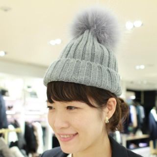 セレブ御用達ブランド✨ EUGENIA KIM ニット帽 フォックスファー 黒 14