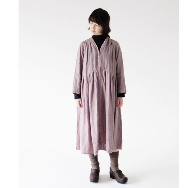 ワンピースnest  robe  リネンYネックドレス