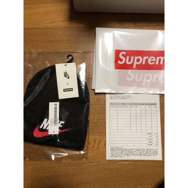 値下げ Supreme nike コラボ ビーニー 黒 2018FW