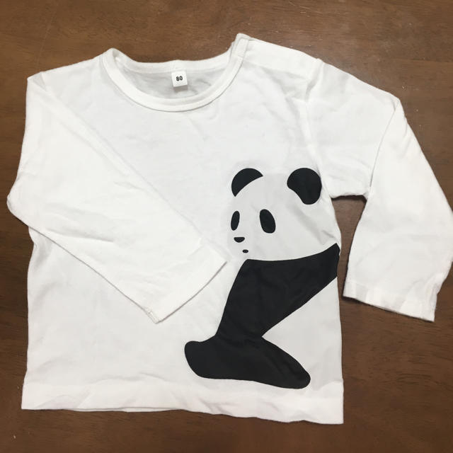 MUJI (無印良品)(ムジルシリョウヒン)のロングTシャツ 80CM (パンダ) キッズ/ベビー/マタニティのベビー服(~85cm)(Ｔシャツ)の商品写真