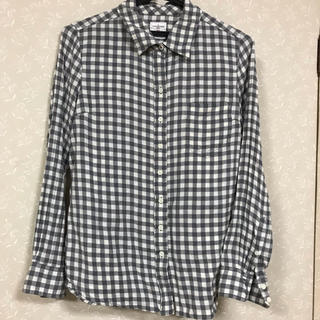 ギャップ(GAP)のGAPチェックシャツ グレー 灰色(シャツ/ブラウス(長袖/七分))