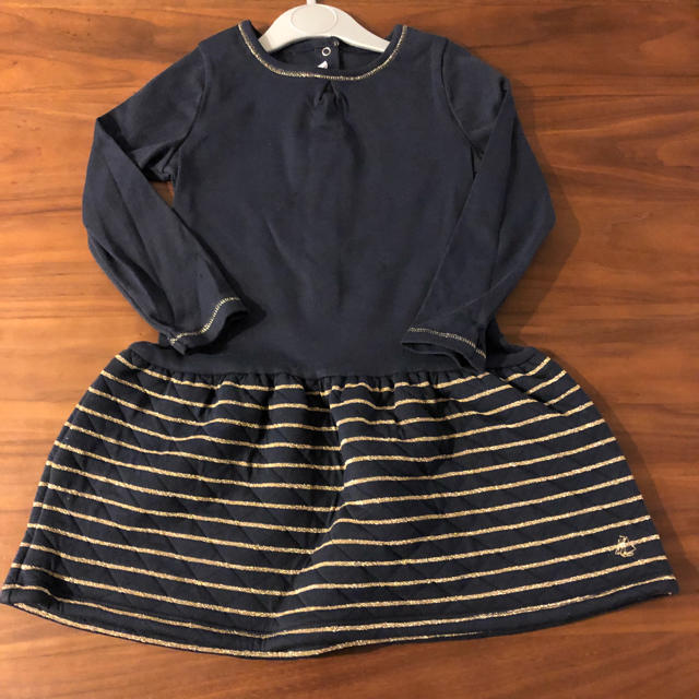 PETIT BATEAU(プチバトー)のtipe様専用☆24m プチバトー マリニエールコンビワンピース キッズ/ベビー/マタニティのベビー服(~85cm)(ワンピース)の商品写真