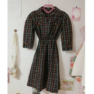 ロキエ(Lochie)のvintage used check onepiece(ひざ丈ワンピース)