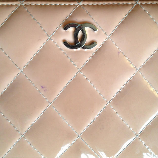 CHANELパテントピンクベージュ財布♡