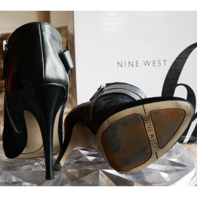 NINE WEST(ナインウエスト)の《NINE WEST ハラコxレザー 》ショートブーツ サイズ6 レディースの靴/シューズ(ブーツ)の商品写真