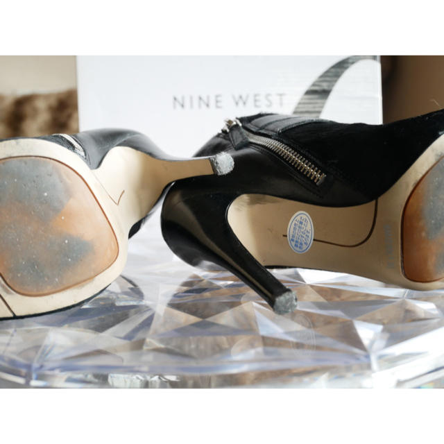 NINE WEST(ナインウエスト)の《NINE WEST ハラコxレザー 》ショートブーツ サイズ6 レディースの靴/シューズ(ブーツ)の商品写真