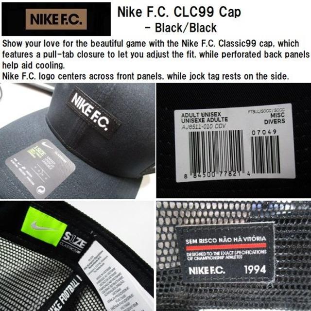 ★送料無料★UK直輸入★ナイキ★NIKE FC CLC99 キャップ★黒x黒★