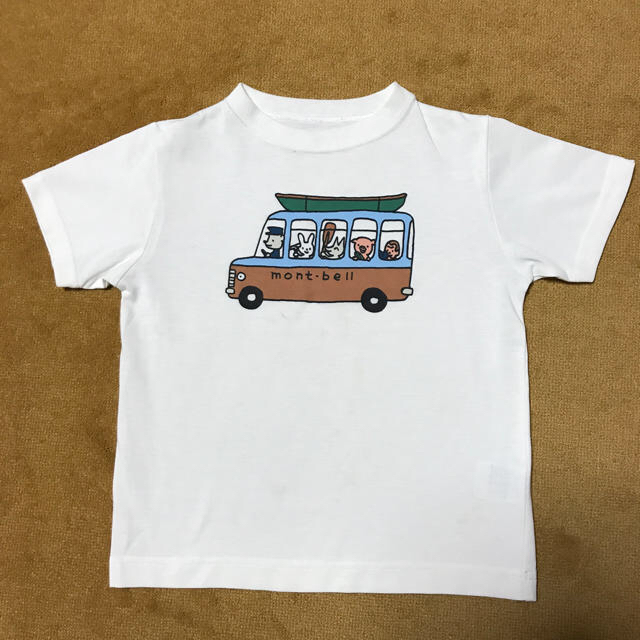 mont bell(モンベル)のモンベル110 モンベルバス Tシャツ 白 キッズ/ベビー/マタニティのキッズ服男の子用(90cm~)(Tシャツ/カットソー)の商品写真