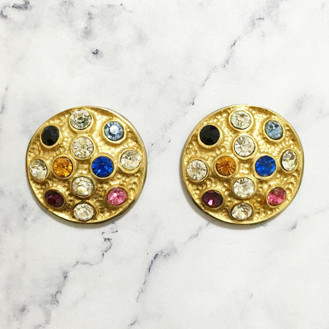 H.P.FRANCE(アッシュペーフランス)のVintage ＊ multi color stone earring レディースのアクセサリー(イヤリング)の商品写真