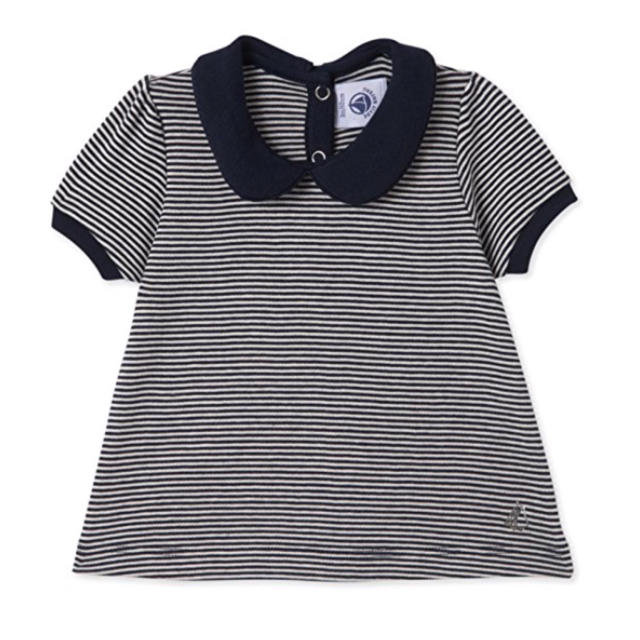 PETIT BATEAU(プチバトー)の12m 新品 プチバトー ミラレ衿つきカットソー キッズ/ベビー/マタニティのベビー服(~85cm)(シャツ/カットソー)の商品写真