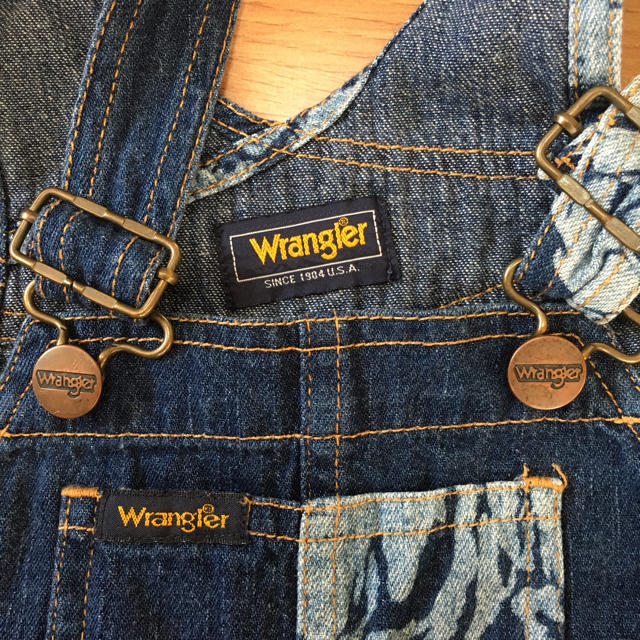 Wrangler(ラングラー)のSALE！Wrangler☆デニムオーバーオール 80㎝ キッズ/ベビー/マタニティのベビー服(~85cm)(パンツ)の商品写真