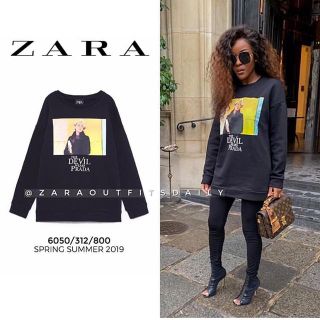 ザラ(ZARA)の新品 ♡ zara プラダを着た悪魔 オーバーサイズ スウェット パーカー(トレーナー/スウェット)