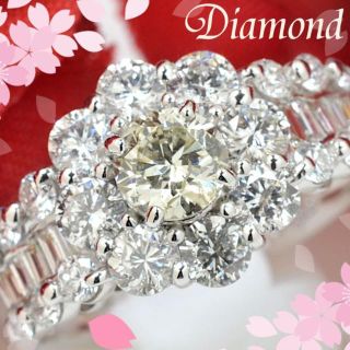 PT900ダイヤモンドリング 計2.0ct ラージメレー DM084(リング(指輪))