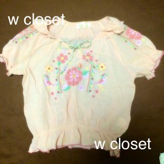 ダブルクローゼット(w closet)のw closet 刺繍ブラウス(シャツ/ブラウス(半袖/袖なし))