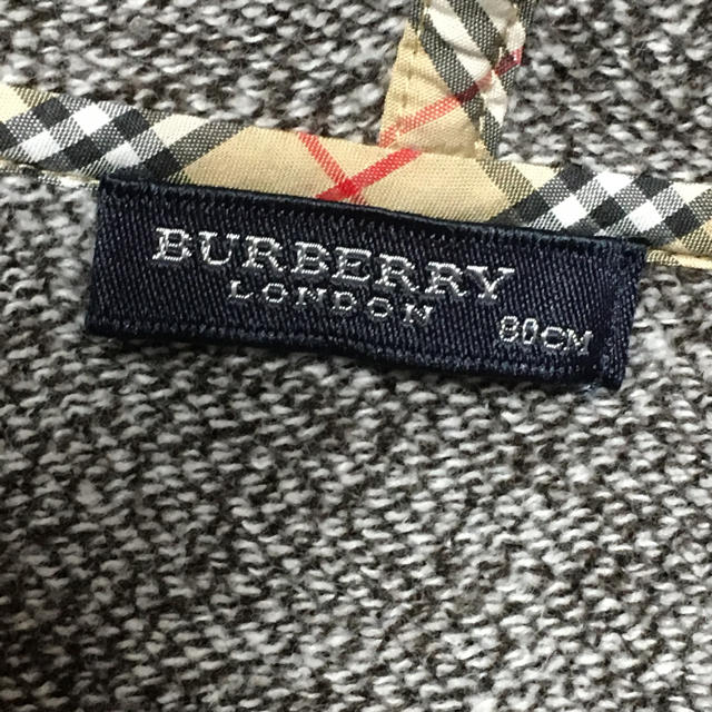 BURBERRY(バーバリー)の【美品】バーバリー パーカー グレー キッズ/ベビー/マタニティのベビー服(~85cm)(カーディガン/ボレロ)の商品写真