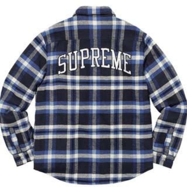 supreme Quilted Arc Logo Flannel Shirt