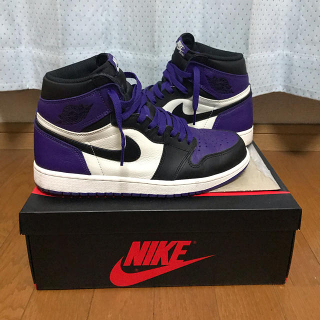 希少27.0 nike air jordan 1 og court purple