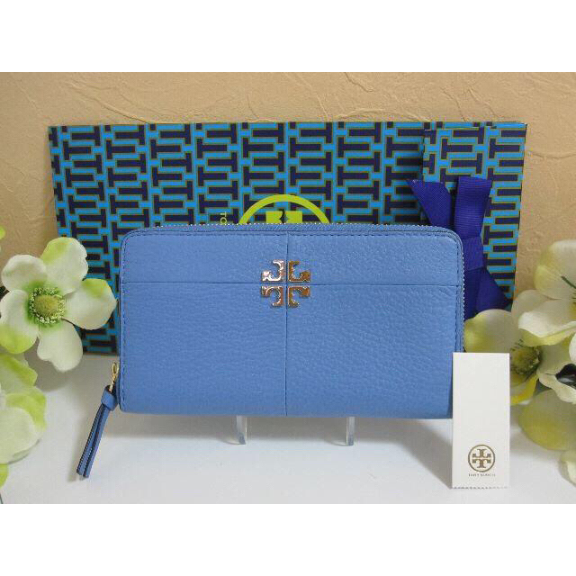 Tory Burch(トリーバーチ)のトリーバーチ * お洒落　IVY レザー長財布 水色 サックス　送料込 レディースのファッション小物(財布)の商品写真