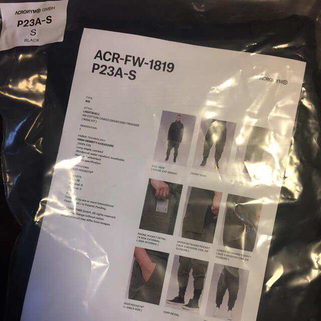 ACRONYM P23A-S BLACK AW18 アクロニウム メンズのパンツ(その他)の商品写真