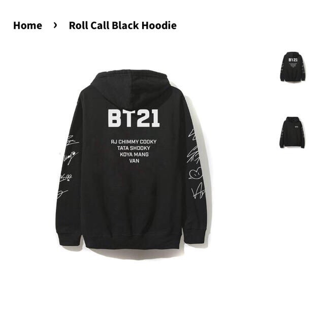 専用 Roll Call Black Hoodie サイズ L bt21