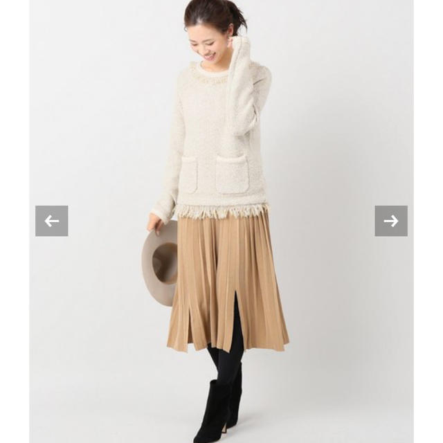IENA(イエナ)のほぼ未使用品 イエナ プリーツスカート キャメル レディースのスカート(ひざ丈スカート)の商品写真