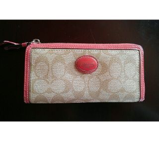 COACH 長財布 ピンク 中古 コーチ レディース(財布)
