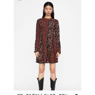 ザラ(ZARA)のZARA フラワープリントワンピース(ミニワンピース)