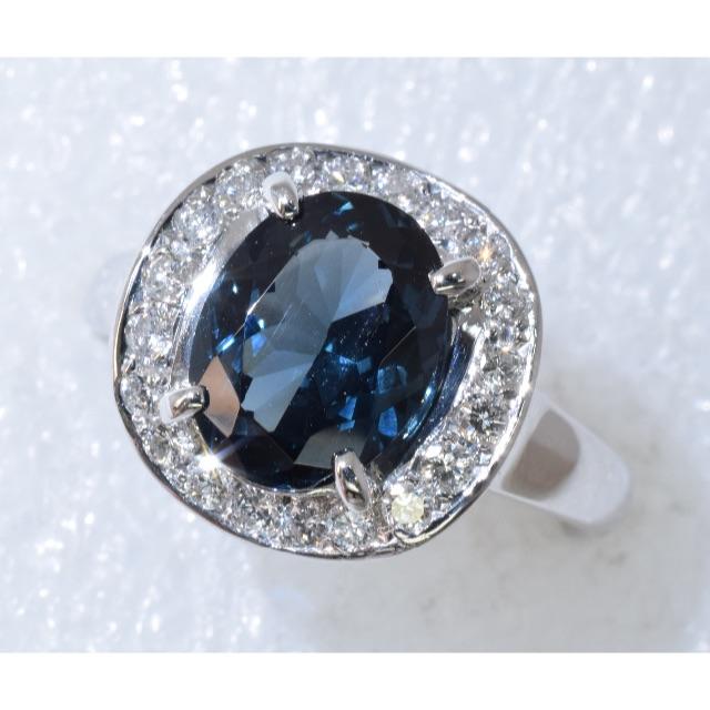 レアストーン　ブルースピネル　大粒　2.16ct D0.31ct  鑑別書付き