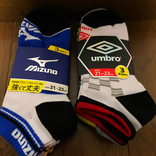 UMBRO(アンブロ)の【新品】umbro アンブロ  mizuno ミズノ ソックス 6p セット キッズ/ベビー/マタニティのこども用ファッション小物(靴下/タイツ)の商品写真